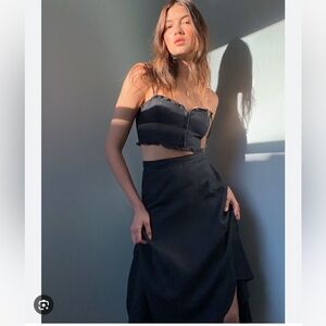 NWT Wilfred Aritzia Ohara Cami Top 100% Organic Linen Bustier XS Black